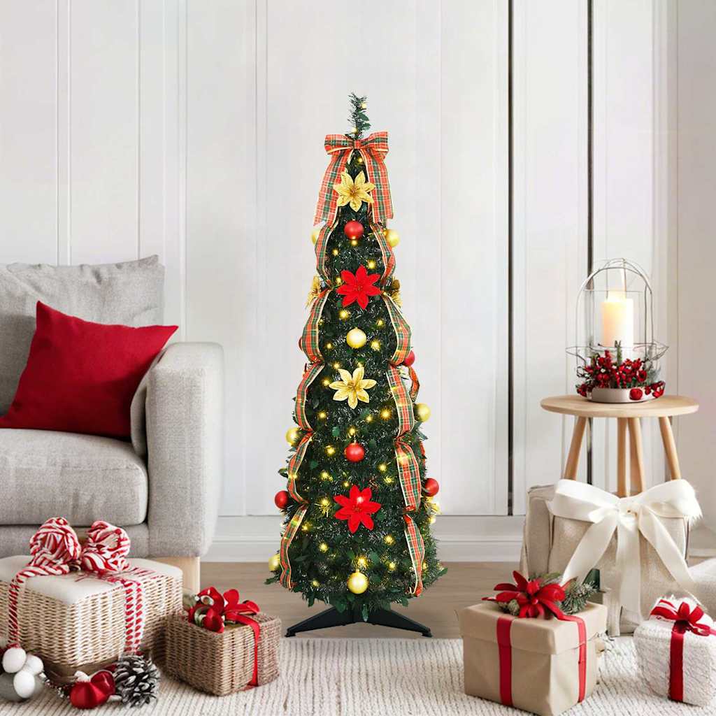 Kunstkerstboom met 50 LED met standaard Groen 120 cm PVC