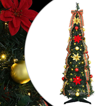 Kunstkerstboom met 50 LED met standaard Groen 120 cm PVC