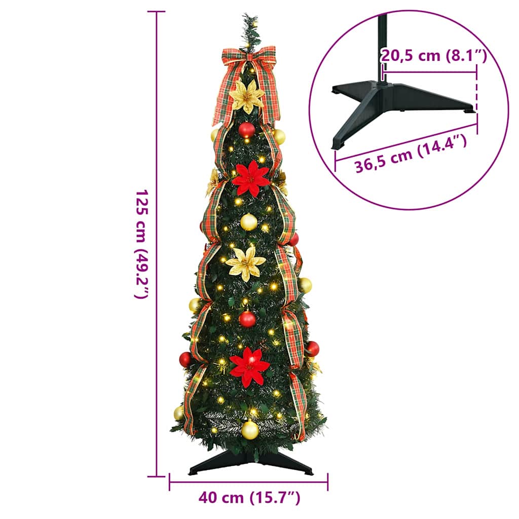 Kunstkerstboom met 50 LED met standaard Groen 120 cm PVC