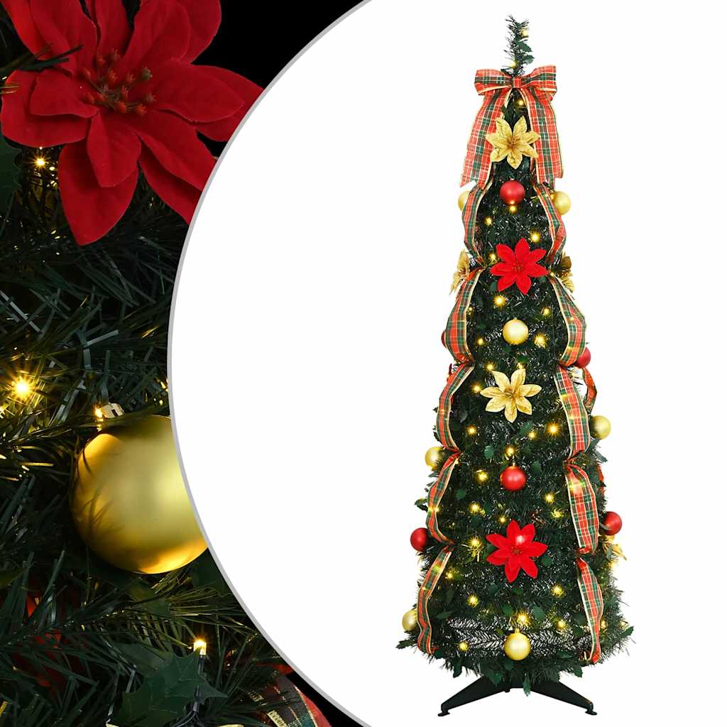 Kunstkerstboom met 100 LED met standaard Groen 150 cm PVC