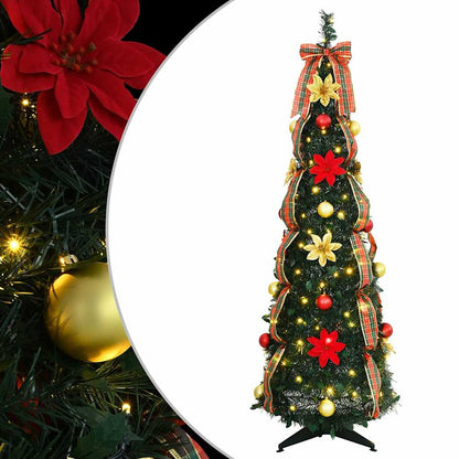 Kunstkerstboom met 100 LED met standaard Groen 150 cm PVC