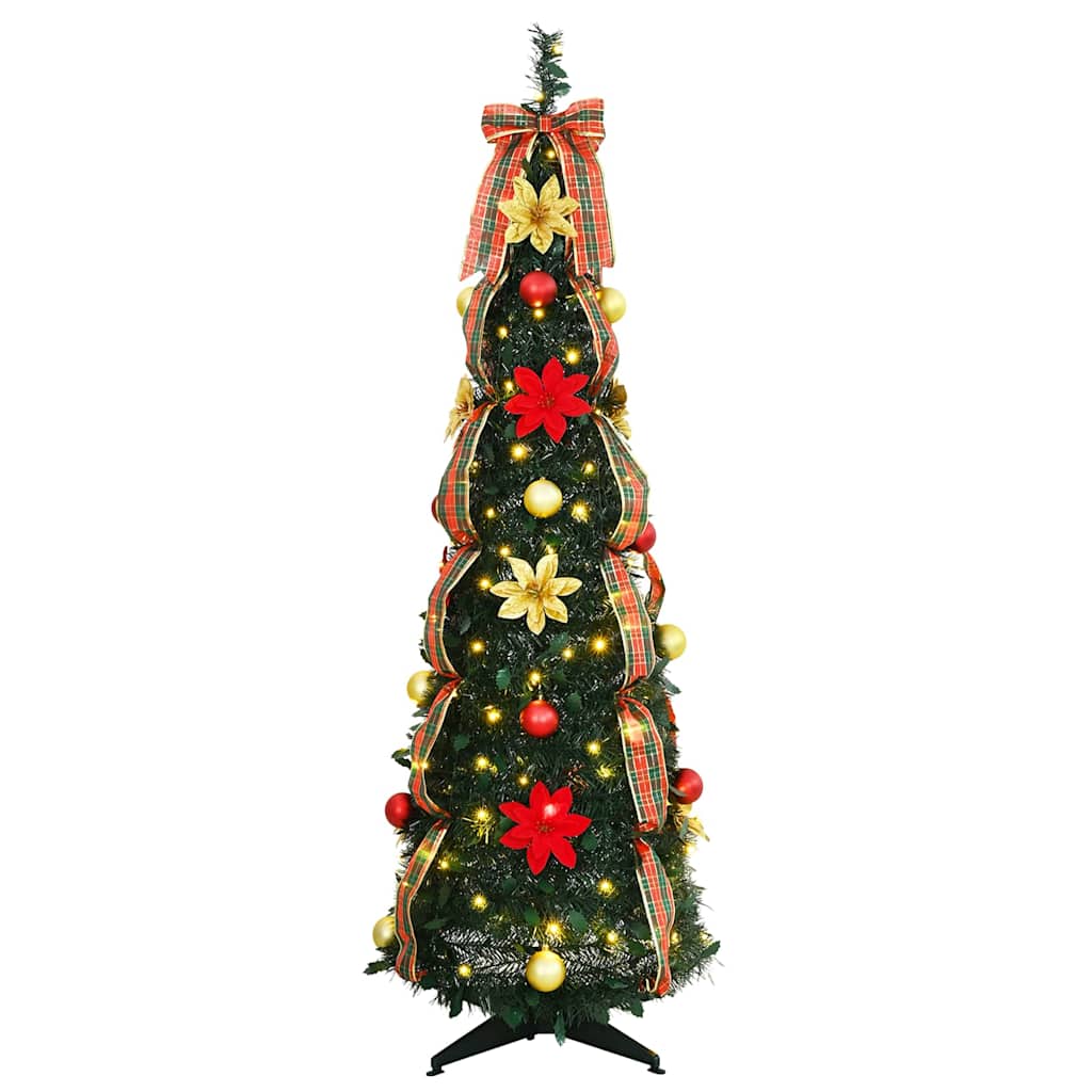 Kunstkerstboom met 100 LED met standaard Groen 150 cm PVC
