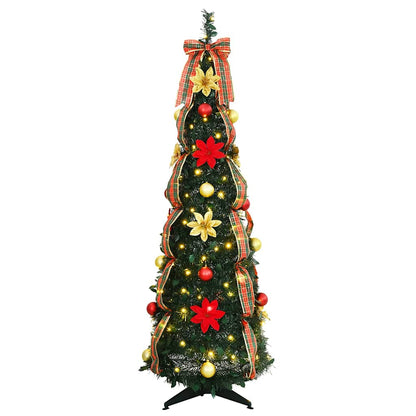 Kunstkerstboom met 100 LED met standaard Groen 150 cm PVC