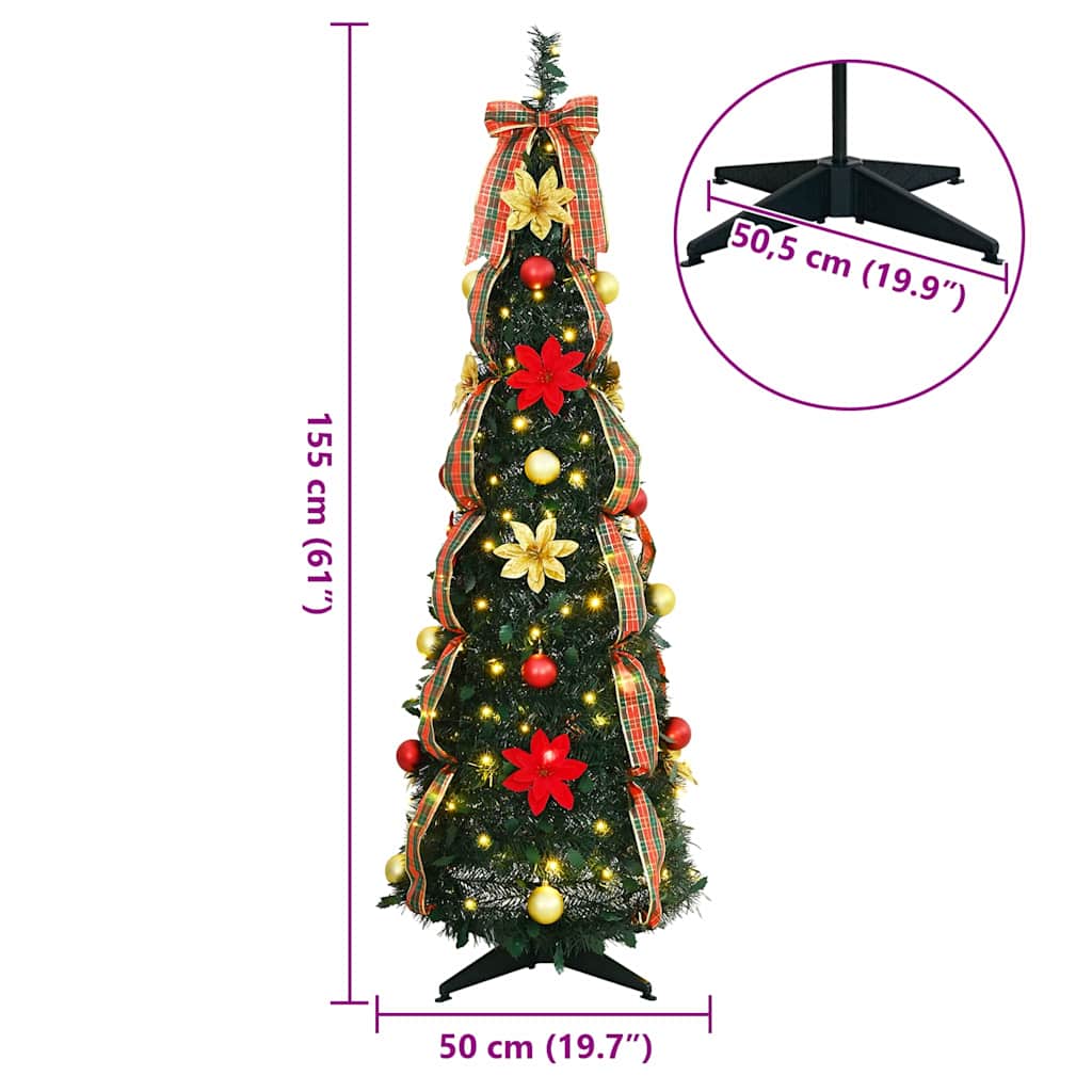 Kunstkerstboom met 100 LED met standaard Groen 150 cm PVC