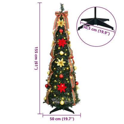 Kunstkerstboom met 100 LED met standaard Groen 150 cm PVC
