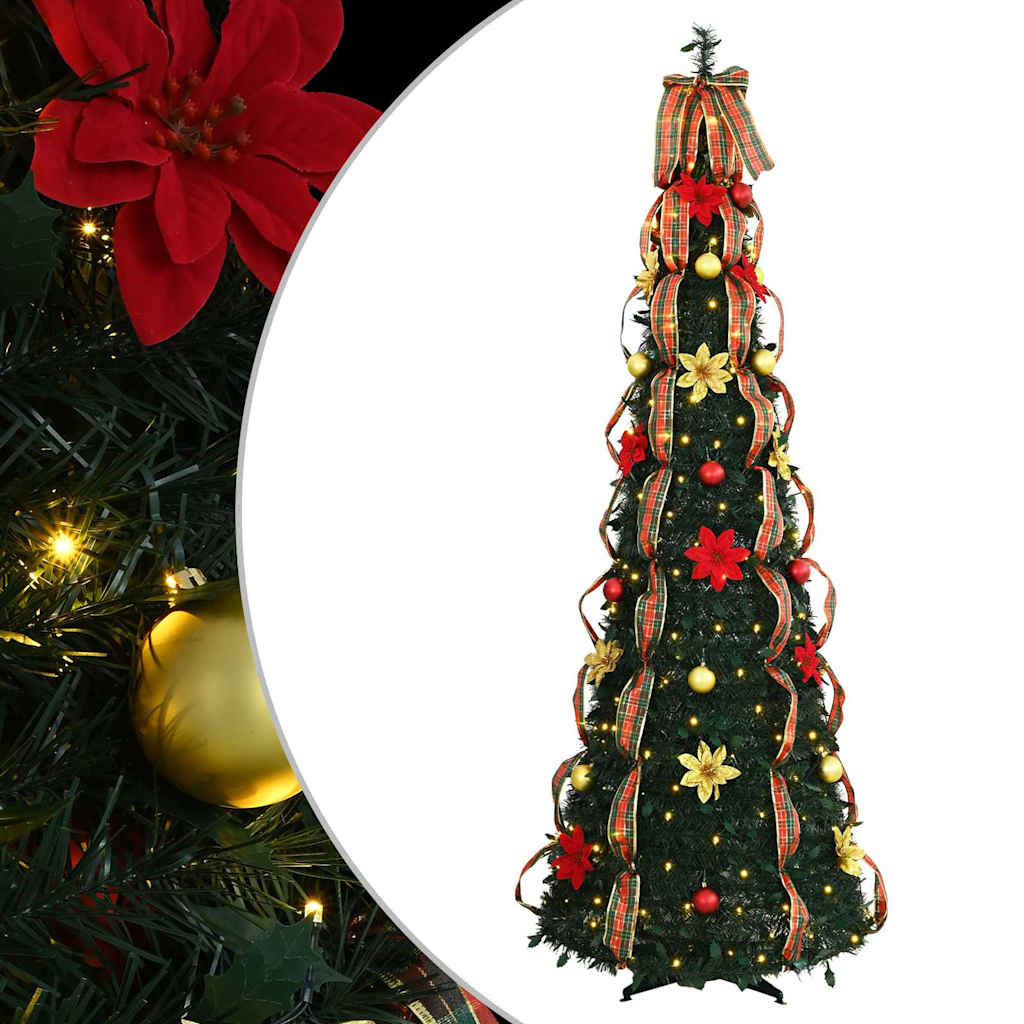 Kunstkerstboom met 150 LED met standaard Groen 180 cm PVC