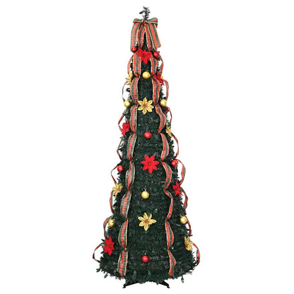 Kunstkerstboom met 200 LED met standaard Groen 210 cm PVC