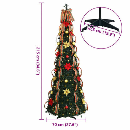 Kunstkerstboom met 200 LED met standaard Groen 210 cm PVC