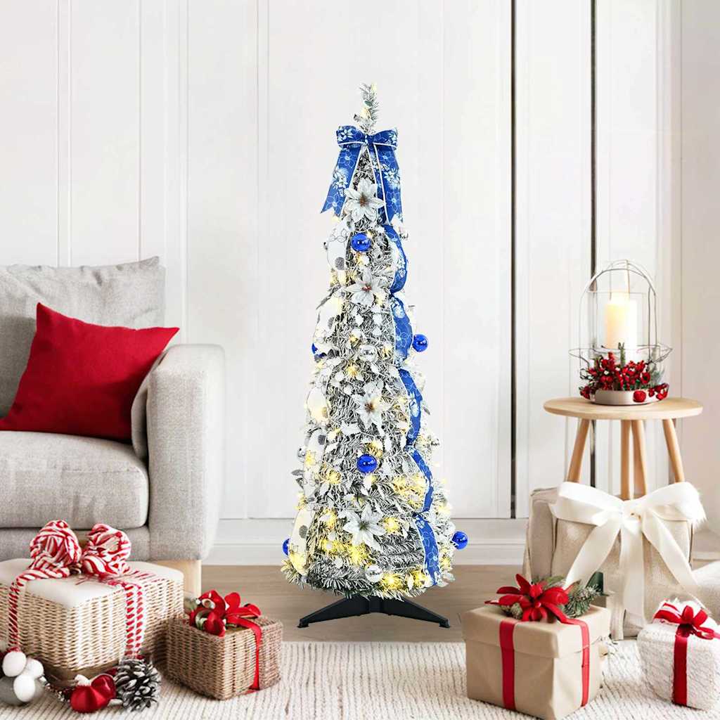 Kunstkerstboom met 50 LED met standaard Wit 120 cm PVC