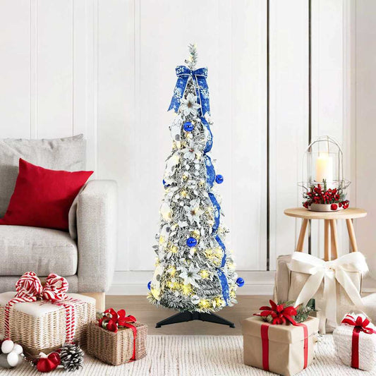Kunstkerstboom met 50 LED met standaard Wit 120 cm PVC