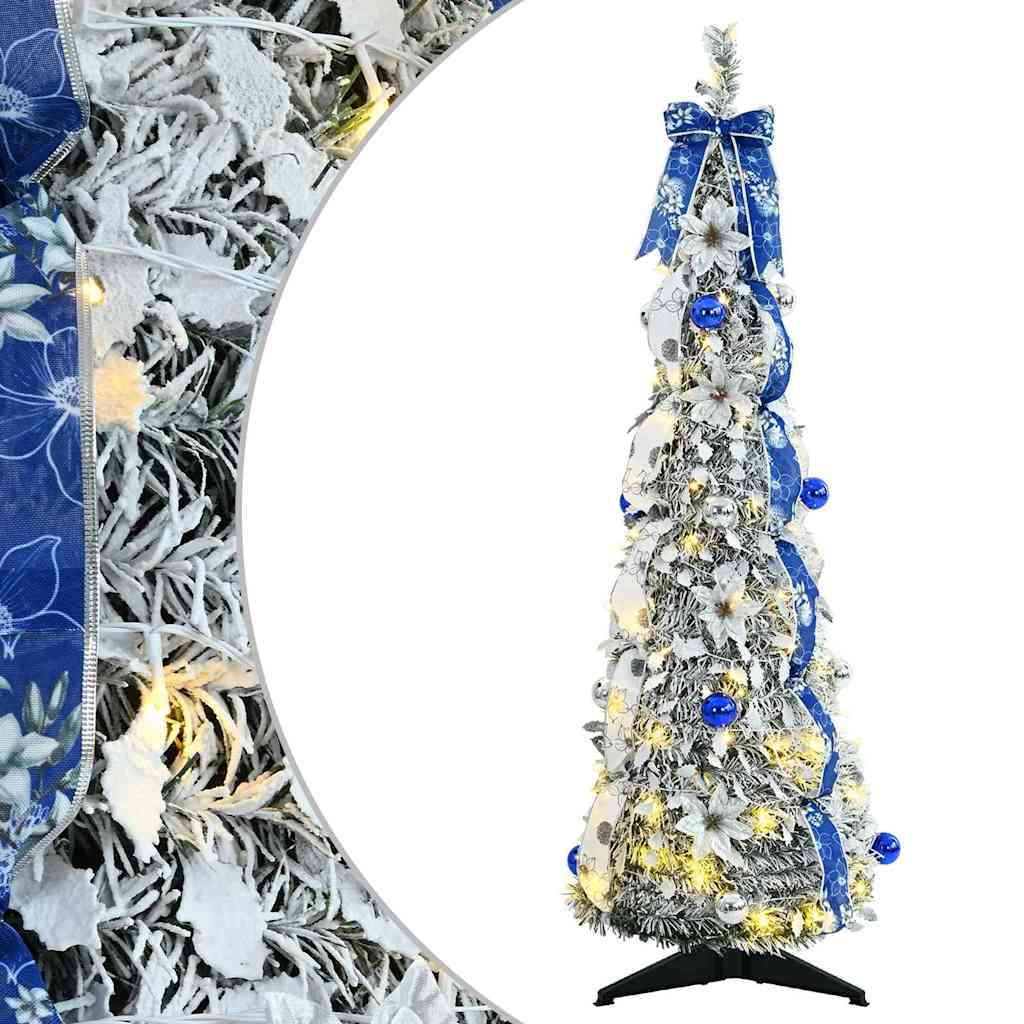 Kunstkerstboom met 50 LED met standaard Wit 120 cm PVC