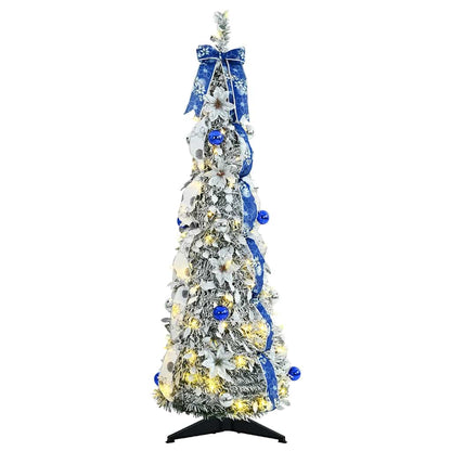 Kunstkerstboom met 50 LED met standaard Wit 120 cm PVC