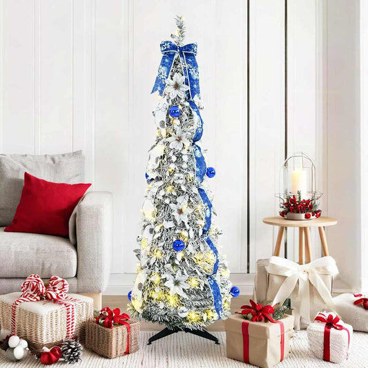 Kunstkerstboom met 100 LED met standaard Wit 150 cm PVC