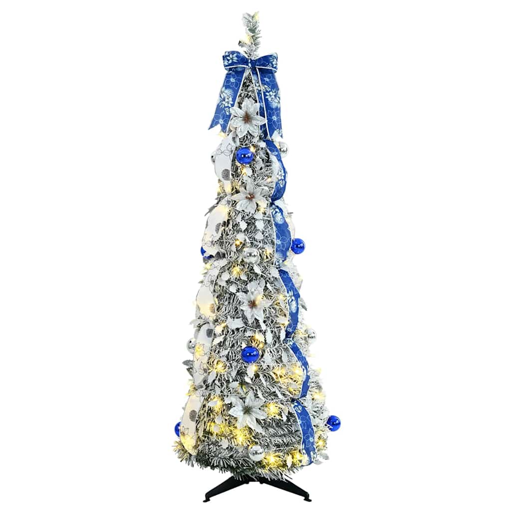Kunstkerstboom met 100 LED met standaard Wit 150 cm PVC