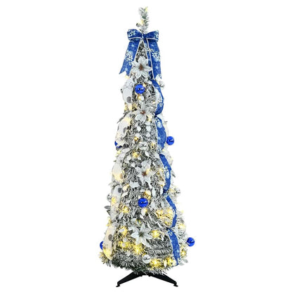 Kunstkerstboom met 100 LED met standaard Wit 150 cm PVC