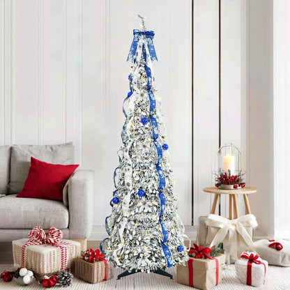 Kunstkerstboom met 150 LED met standaard Wit 180 cm PVC