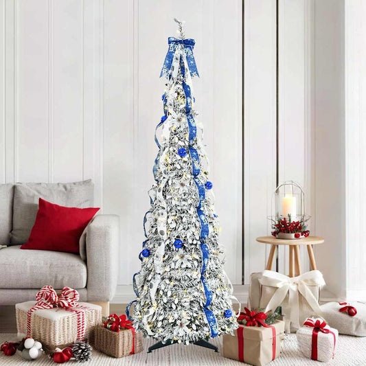 Kunstkerstboom met 150 LED met standaard Wit 180 cm PVC