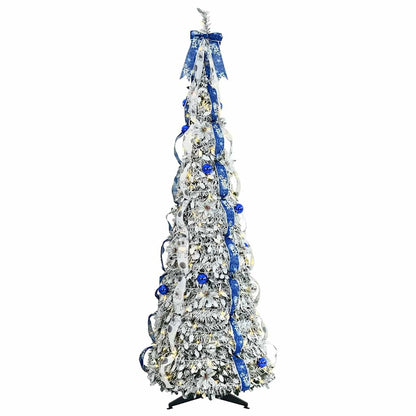 Kunstkerstboom met 150 LED met standaard Wit 180 cm PVC