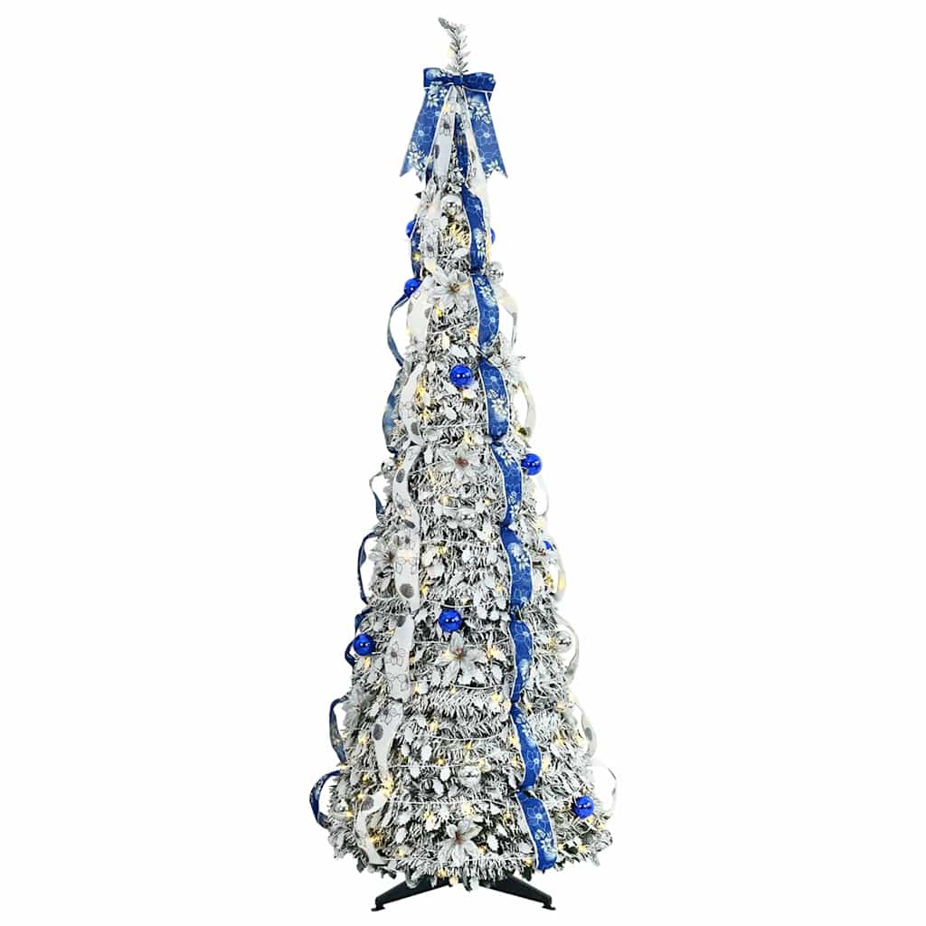 Kunstkerstboom met 200 LED met standaard Wit 210 cm PVC