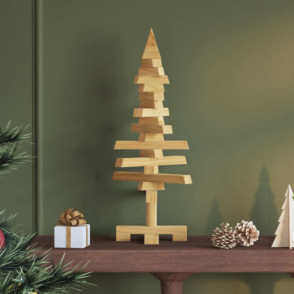 Houten kerstboom met standaard Bruin 60 cm Massief grenenhout