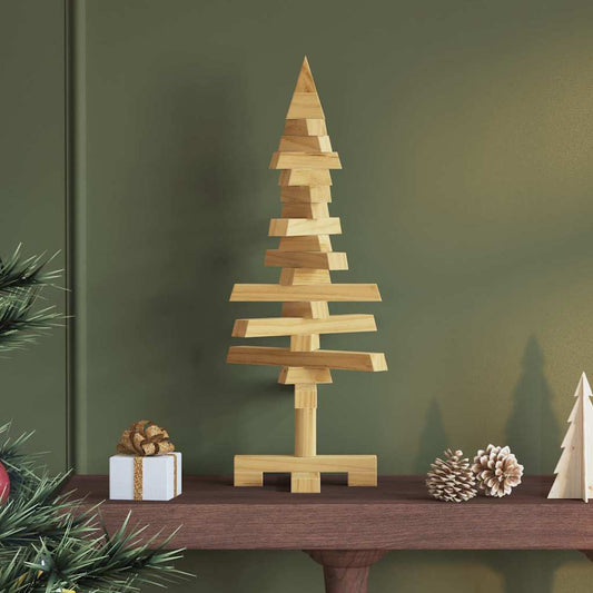 Houten kerstboom met standaard Bruin 60 cm Massief grenenhout