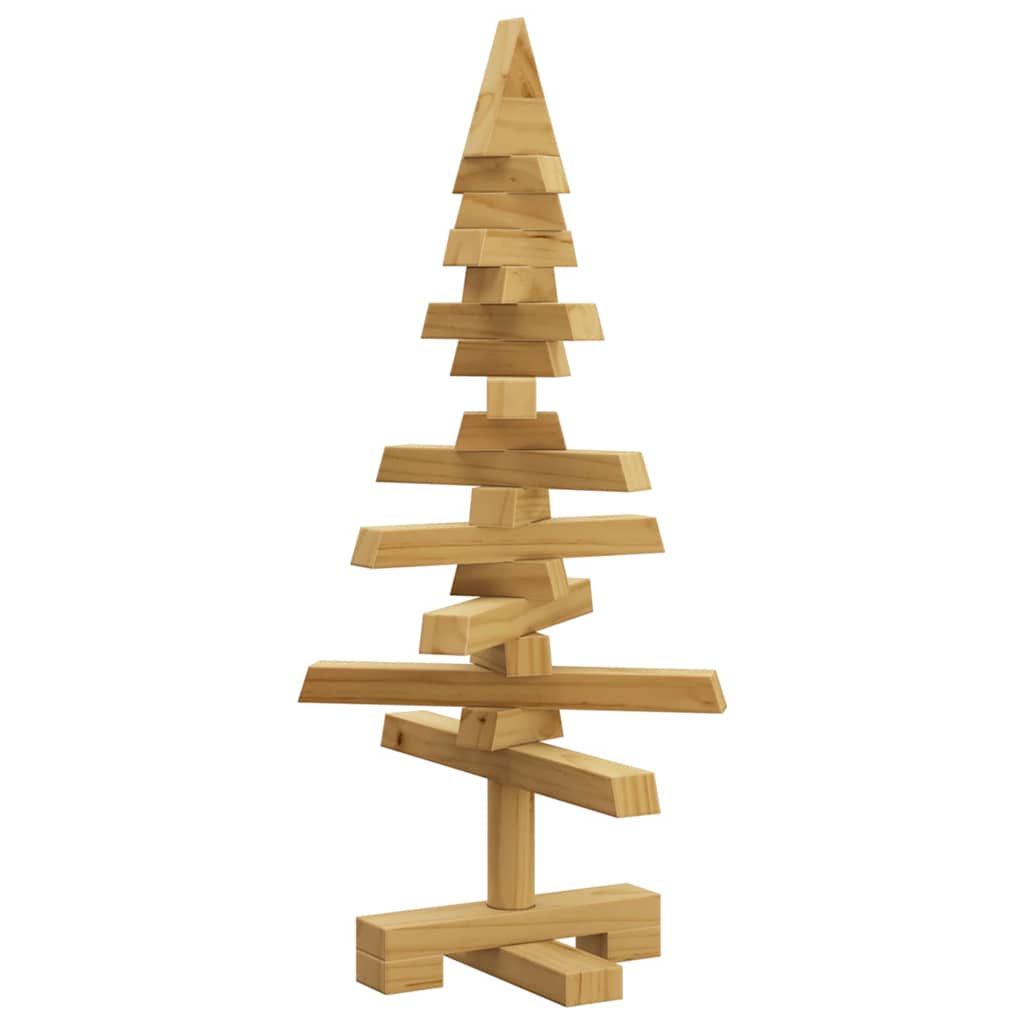 Houten kerstboom met standaard Bruin 60 cm Massief grenenhout
