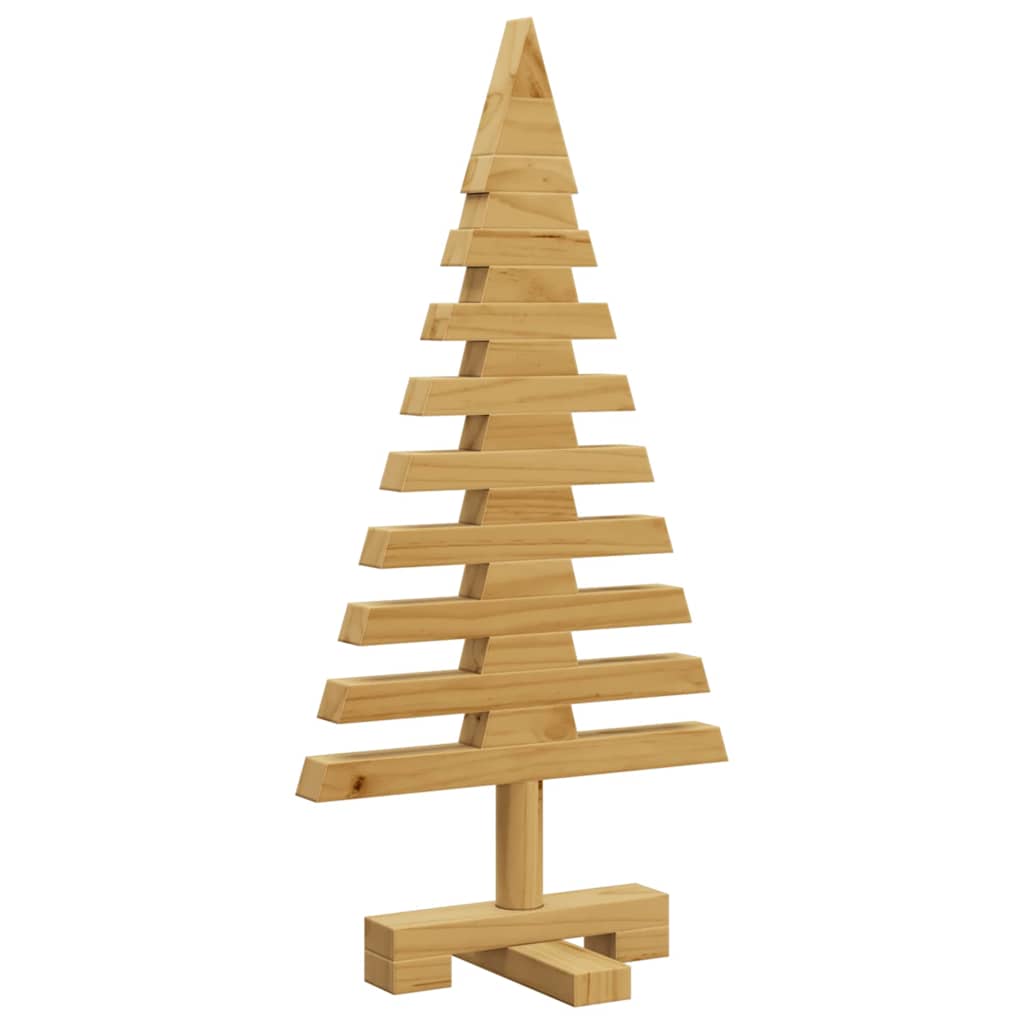 Houten kerstboom met standaard Bruin 60 cm Massief grenenhout