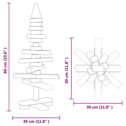 Houten kerstboom met standaard Bruin 60 cm Massief grenenhout