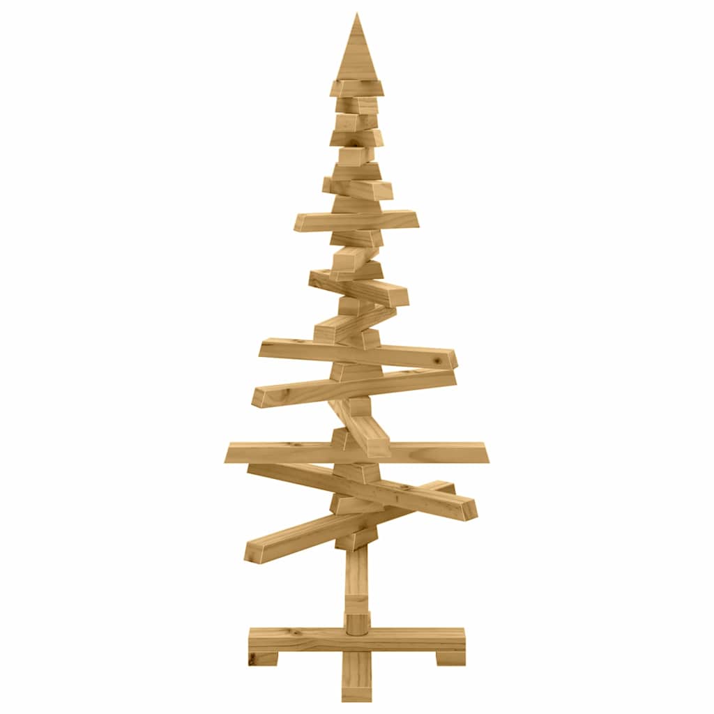 Houten kerstboom met standaard Bruin 90 cm Massief grenenhout