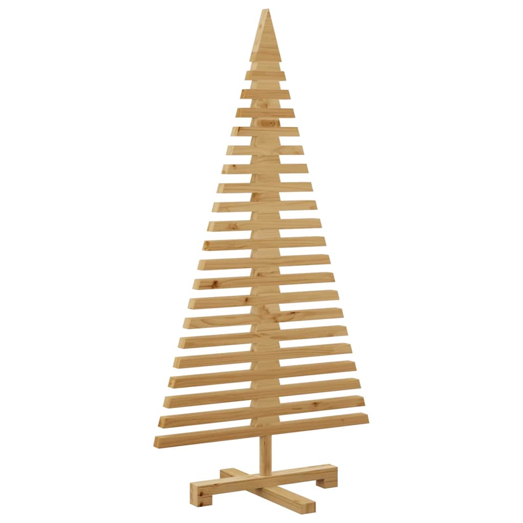 Houten kerstboom met standaard Bruin 120 cm Massief grenenhout