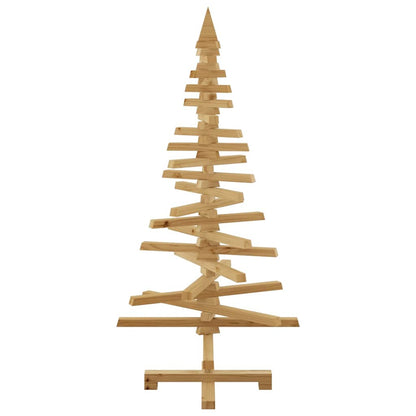 Houten kerstboom met standaard Bruin 120 cm Massief grenenhout