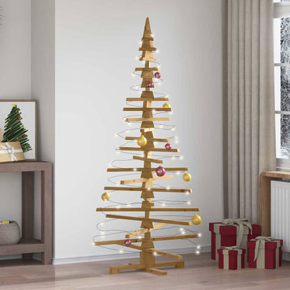 Houten kerstboom met standaard Bruin 180 cm Massief grenenhout