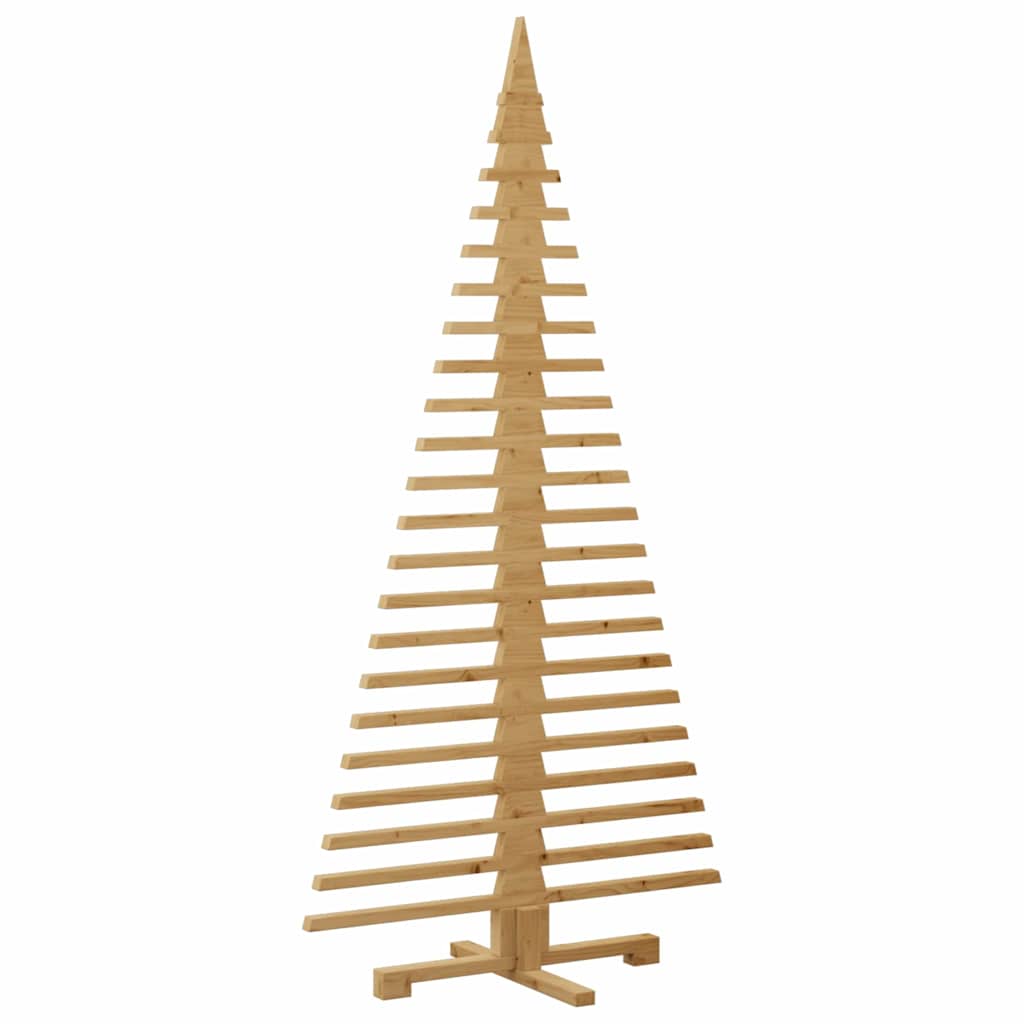 Houten kerstboom met standaard Bruin 180 cm Massief grenenhout