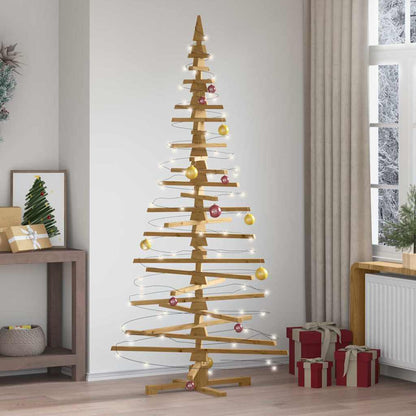 Houten kerstboom met standaard Bruin 210 cm Massief grenenhout