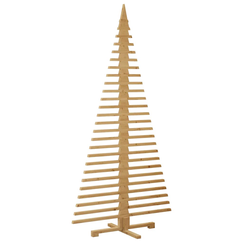 Houten kerstboom met standaard Bruin 210 cm Massief grenenhout