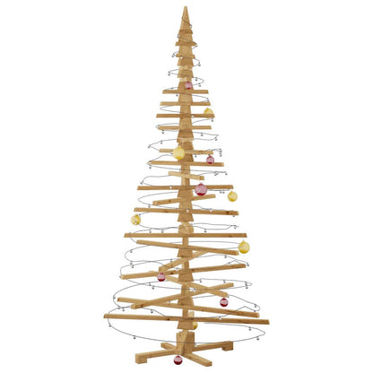 Houten kerstboom met standaard Bruin 210 cm Massief grenenhout