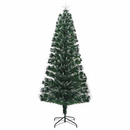 Kunstkerstboom met decoratieve slingerlichten Groen 210 cm PVC