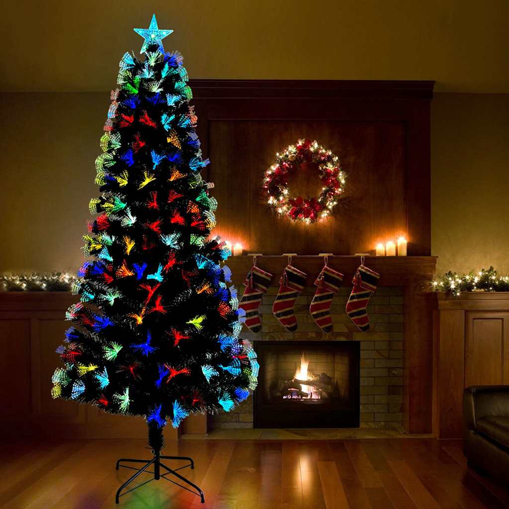 Kunstkerstboom met decoratieve slingerlichten Groen 240 cm PVC