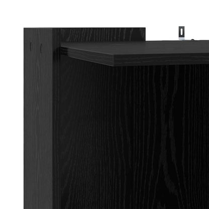 Kattenbak Omheining Zwart eiken 53 x 53 x 51 cm Bewerkt hout