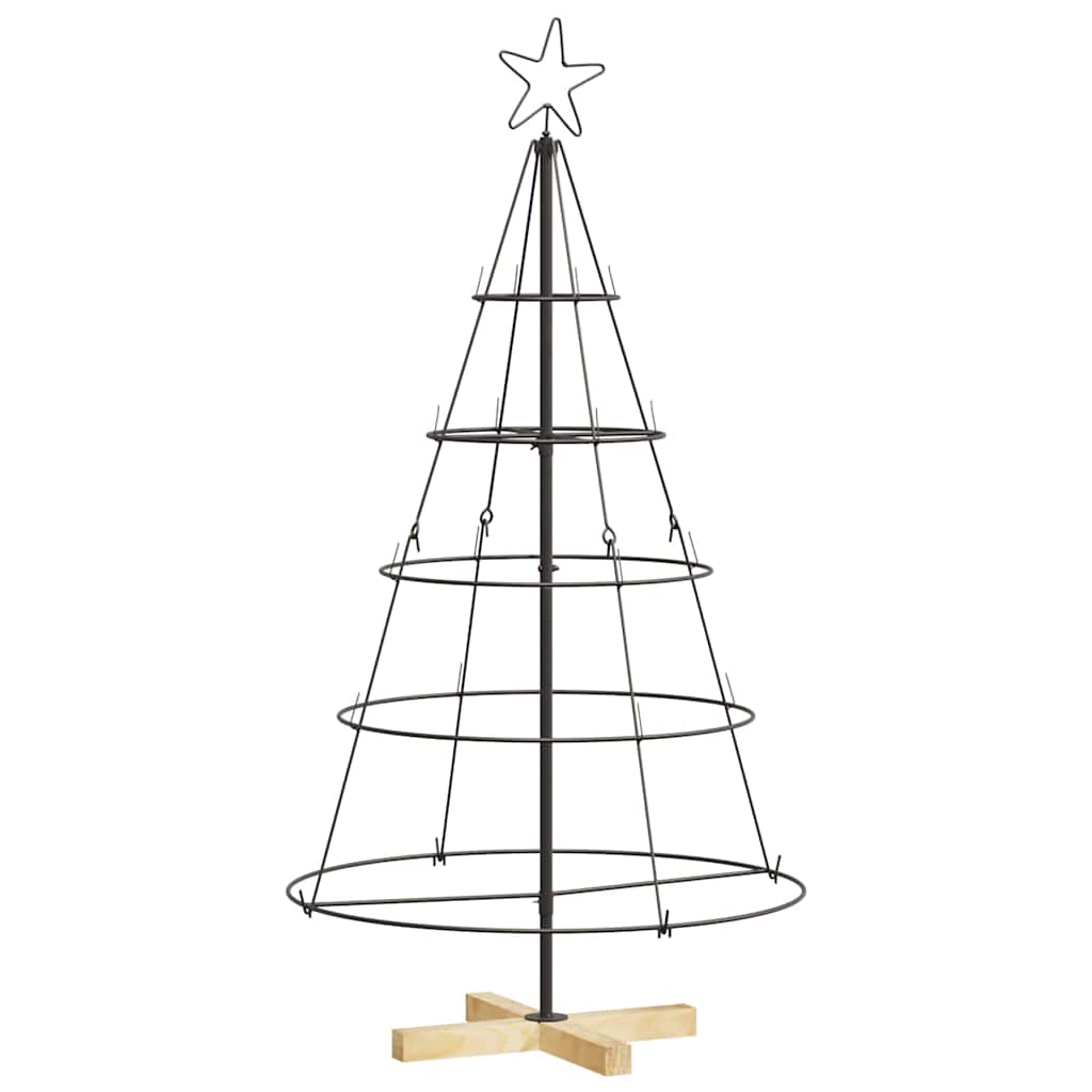 Kerst Cone Boom met standaard Zwart 125 cm Staal