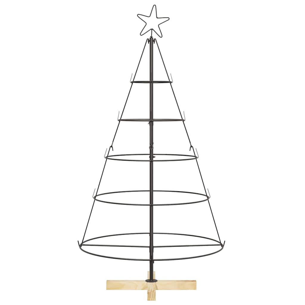 Kerst Cone Boom met standaard Zwart 125 cm Staal