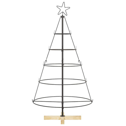Kerst Cone Boom met standaard Zwart 125 cm Staal