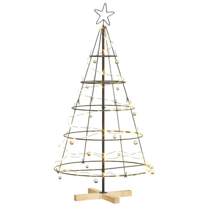 Kerst Cone Boom met standaard Zwart 125 cm Staal