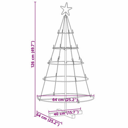 Kerst Cone Boom met standaard Zwart 125 cm Staal