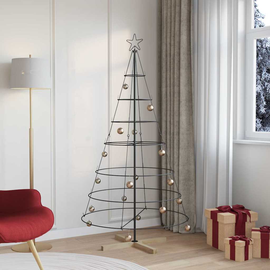 Kerst Cone Boom met standaard Zwart 180 cm Staal