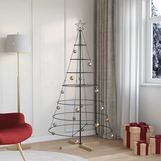 Kerst Cone Boom met standaard Zwart 180 cm Staal
