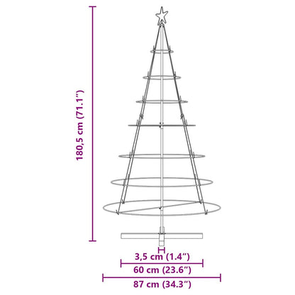 Kerst Cone Boom met standaard Zwart 180 cm Staal