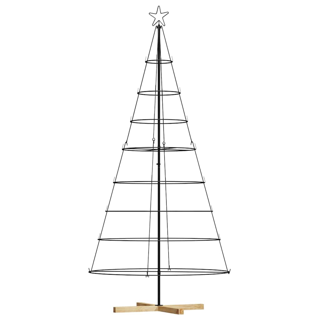 Kerst Cone Boom met standaard Zwart 210 cm Staal