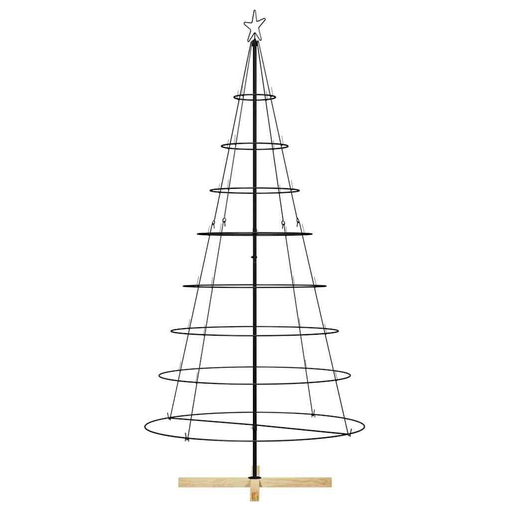 Kerst Cone Boom met standaard Zwart 210 cm Staal