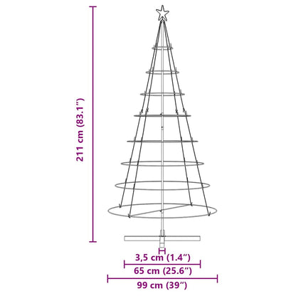 Kerst Cone Boom met standaard Zwart 210 cm Staal